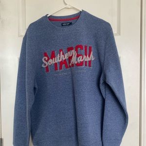 blue ribbed southern marsh crewneck